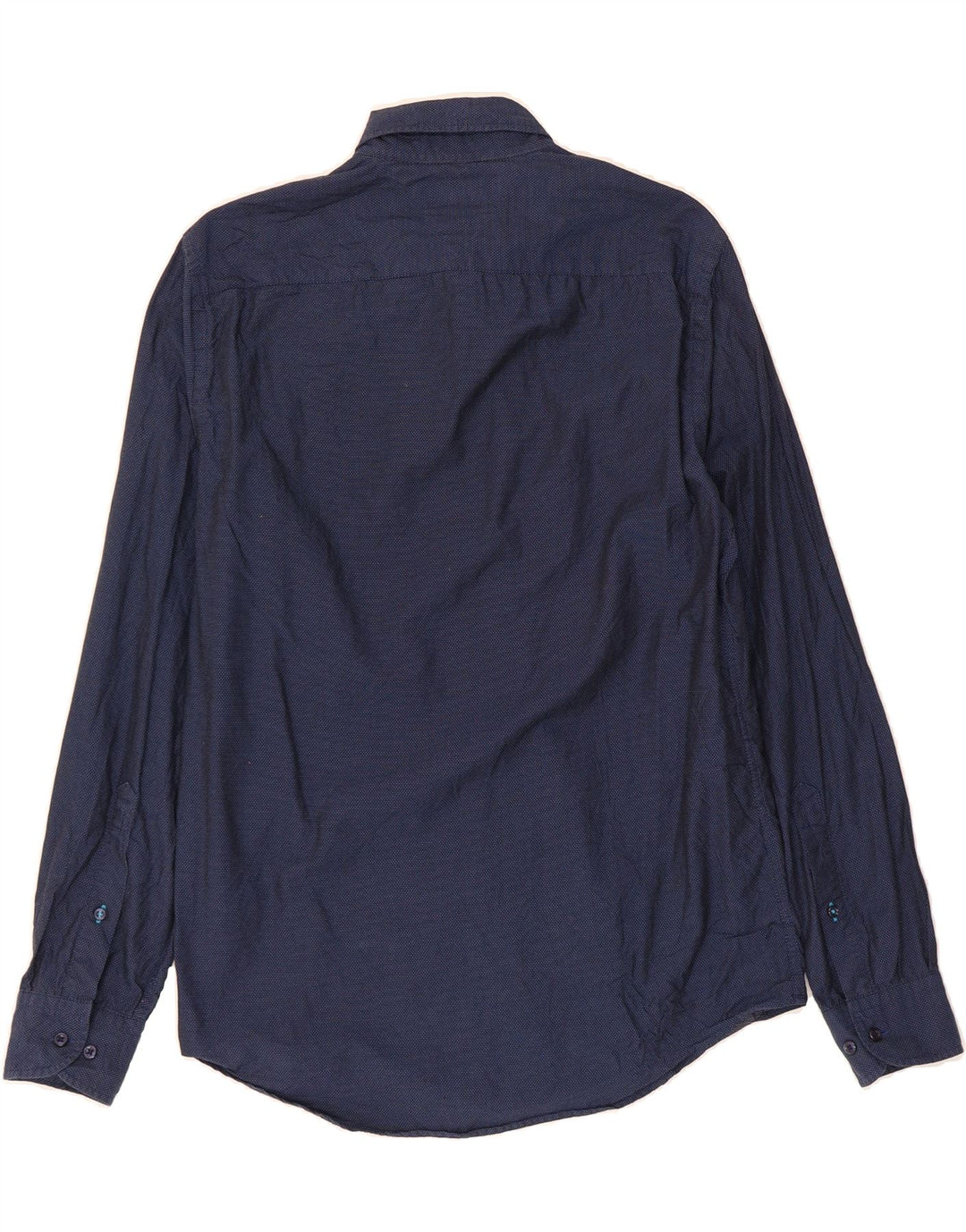 TOMMY HILFIGER Mens Regular Fit Shirt Small Navy Blue Spotted Cotton Vintage Tommy Hilfiger and Second-Hand Tommy Hilfiger from Messina Hembry 