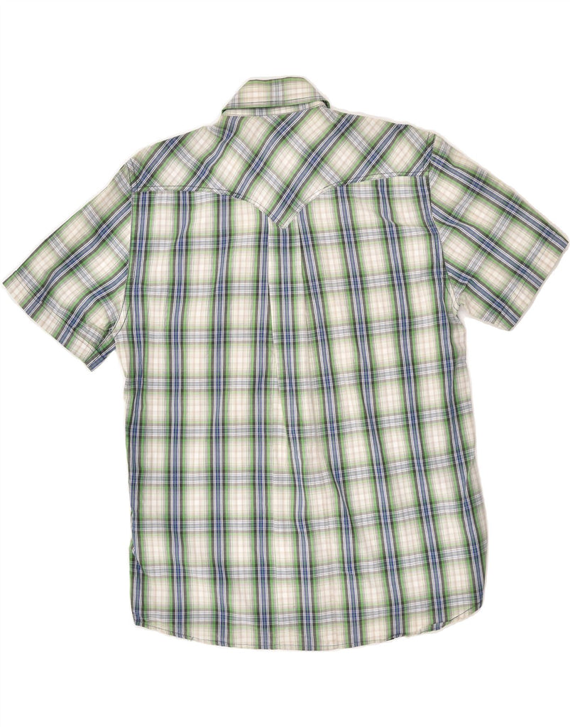 JACK & JONES Mens Military Slim Short Sleeve Shirt XL Green Check Cotton | Vintage Jack & Jones | Thrift | Second-Hand Jack & Jones | Used Clothing | Messina Hembry 