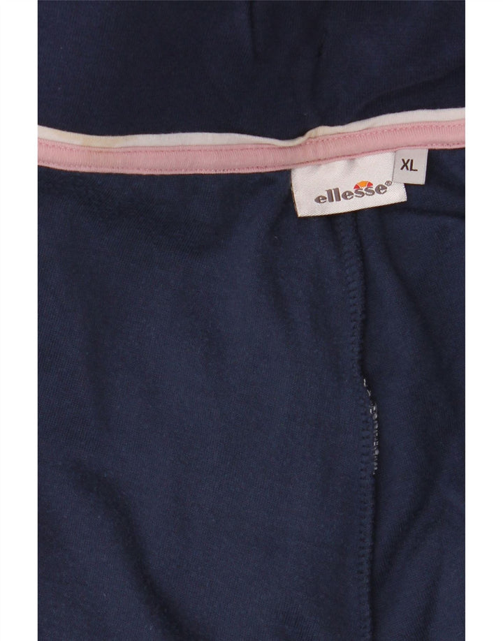 ELLESSE Womens Velour Tracksuit Trousers UK 18 XL  Navy Blue