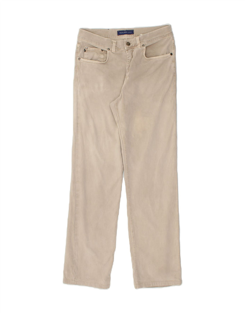 TRUSSARDI JEANS Mens Straight Casual Trousers W32 L31 Beige Cotton | Vintage Trussardi Jeans | Thrift | Second-Hand Trussardi Jeans | Used Clothing | Messina Hembry 