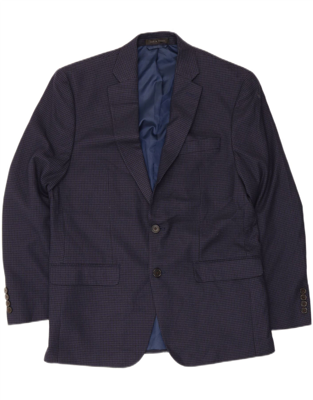 Chaps Mens 2 Button Blazer Jacket UK 40 Medium Navy Blue Houndstooth