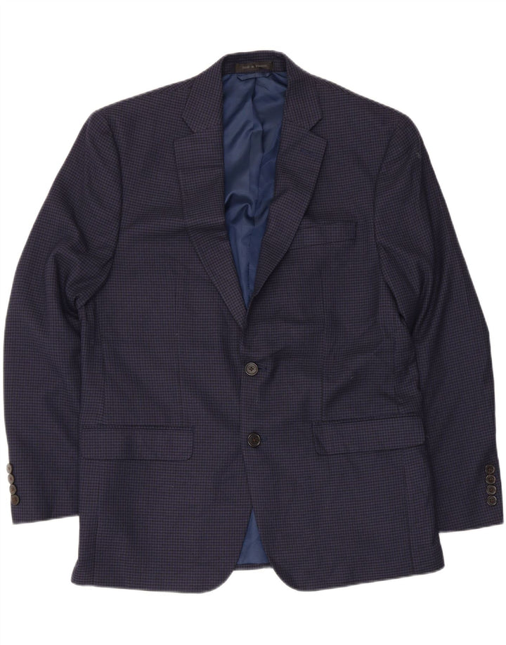 Chaps Mens 2 Button Blazer Jacket UK 40 Medium Navy Blue Houndstooth
