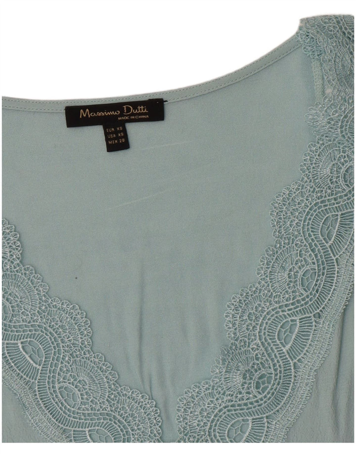 Massimo Dutti Womens Sleeveless Blouse Top UK 6 XS Blue