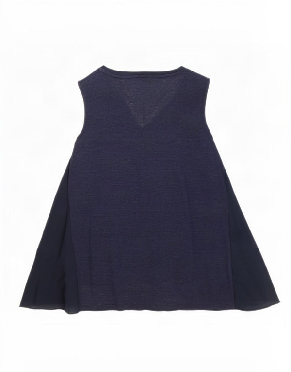 Phase Eight Womens Tunic Top UK 14 Medium Navy Blue Linen