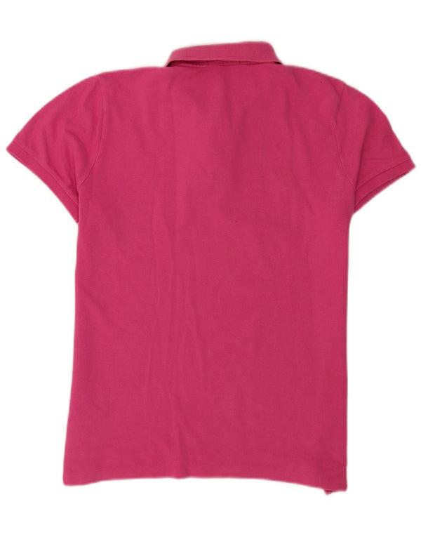 Ralph Lauren Womens Skinny Polo Shirt UK 16 Large Pink Cotton