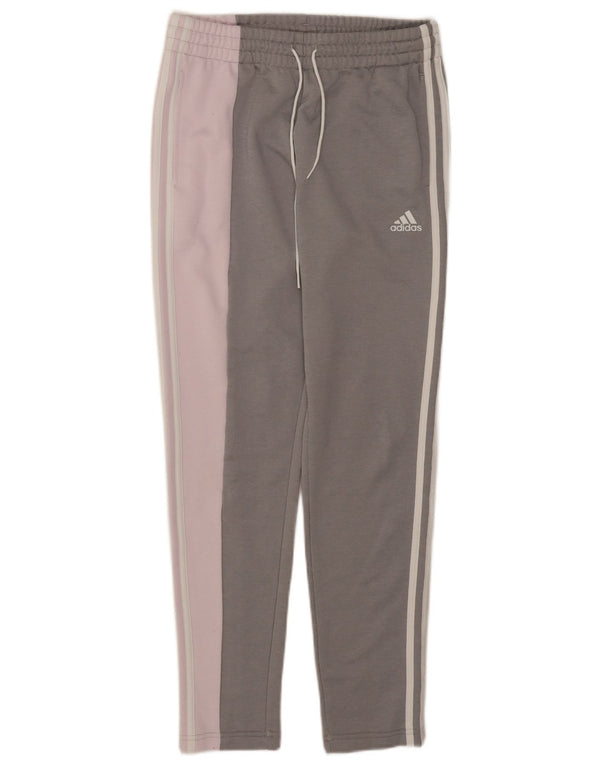 Adidas Womens Tracksuit Trousers UK 8/10 Small Grey Colourblock Polyester