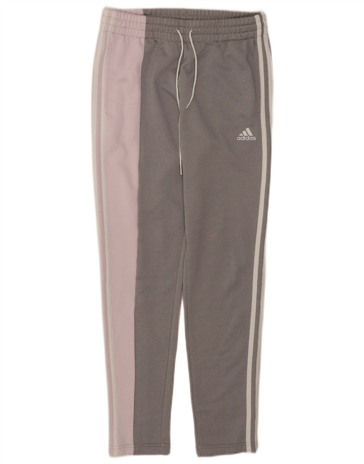 Adidas Womens Tracksuit Trousers UK 8/10 Small Grey Colourblock Polyester