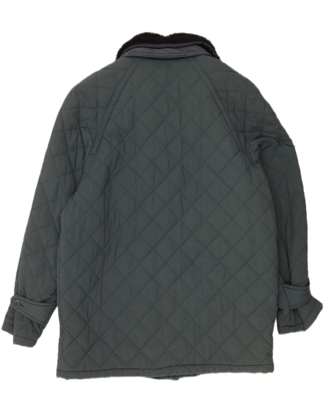 WAMPUM Mens Quilted Jacket UK 40 Large Green Polyester
