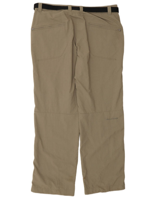 MAMMUT Womens Short Straight Cargo Trousers UK 18 XL W36 L31  Khaki