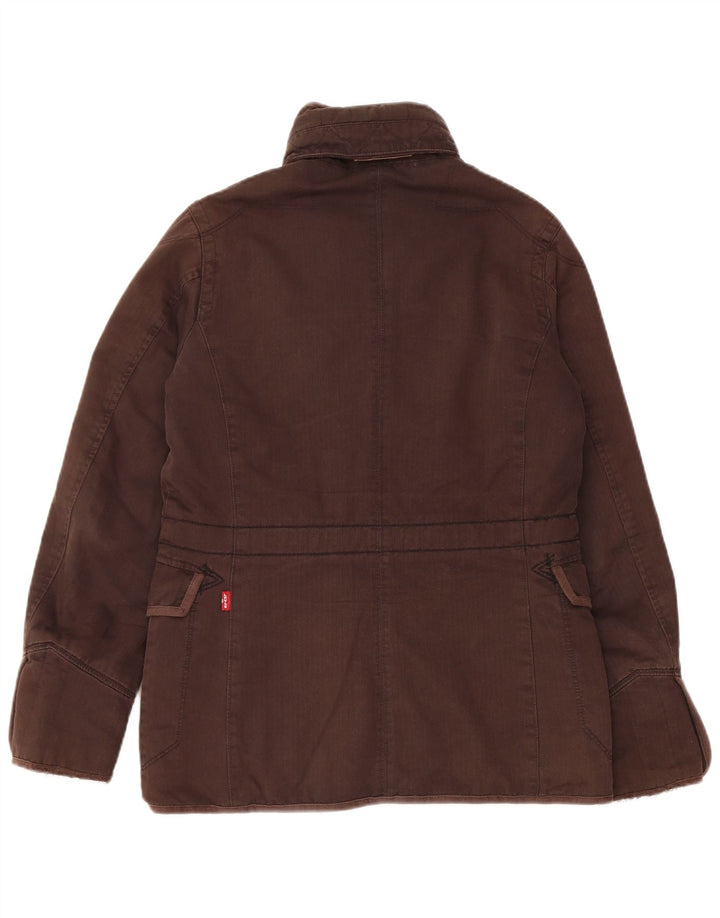 Levi's Womens Windbreaker Jacket UK 10 Small Brown Herringbone
