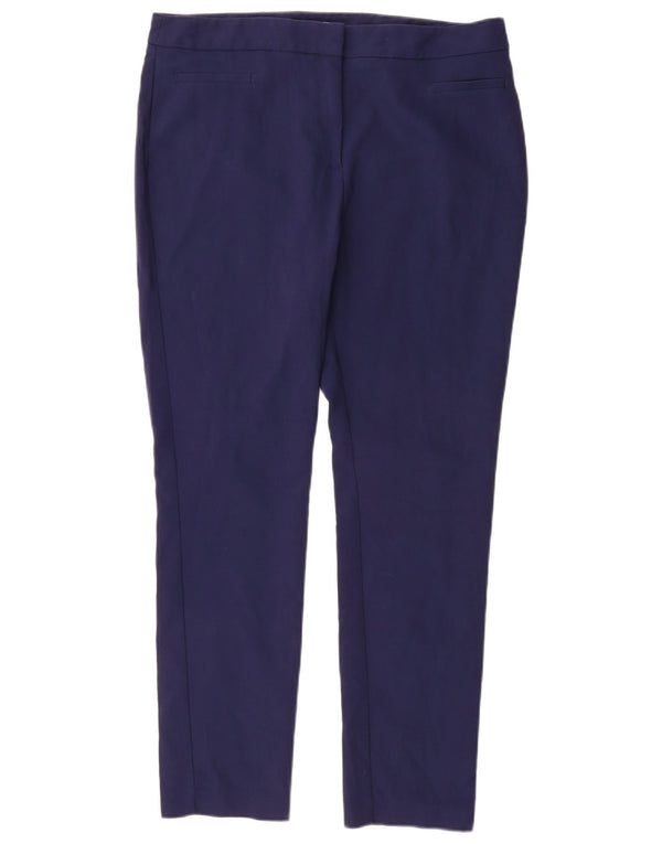 Marks & Spencer Womens Slim Casual Trousers UK 16 Large W34 L28 Navy Blue