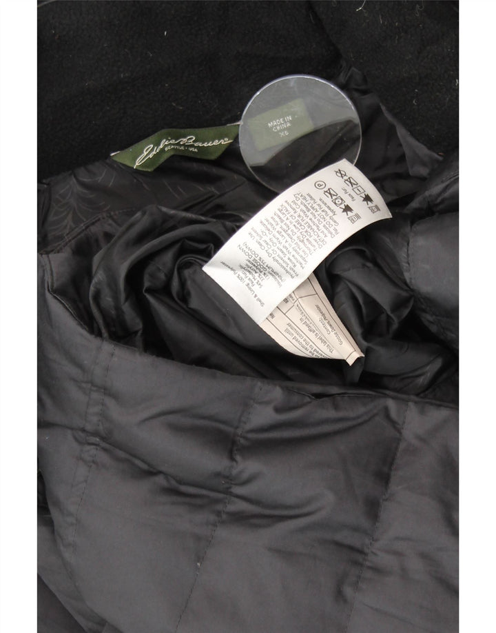 EDDIE BAUER Womens Oversized Hooded Padded Coat UK 6 XS Black Polyester