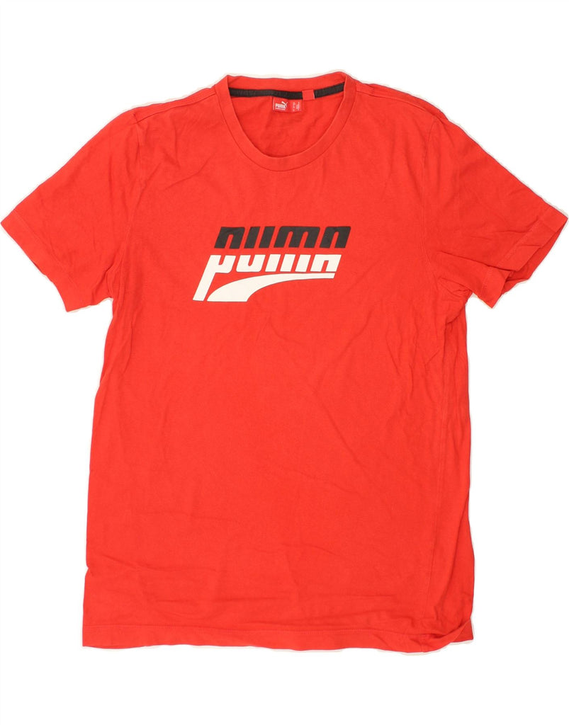 PUMA Mens Graphic T-Shirt Top Medium Red Cotton Vintage Puma and Second-Hand Puma from Messina Hembry 