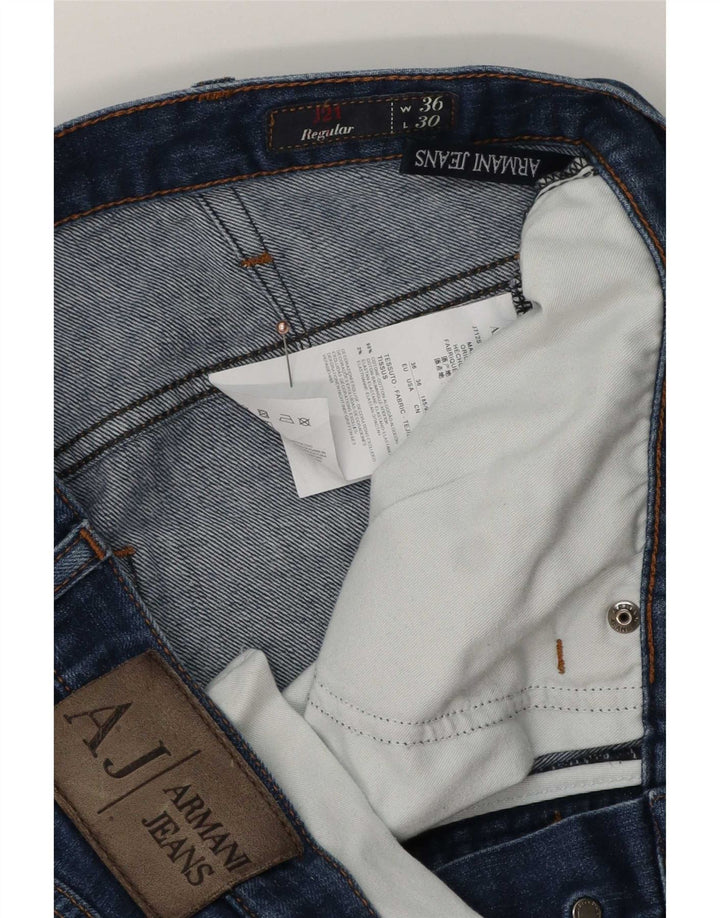 Armani Mens Regular Straight Jeans W36 L30 Blue Cotton