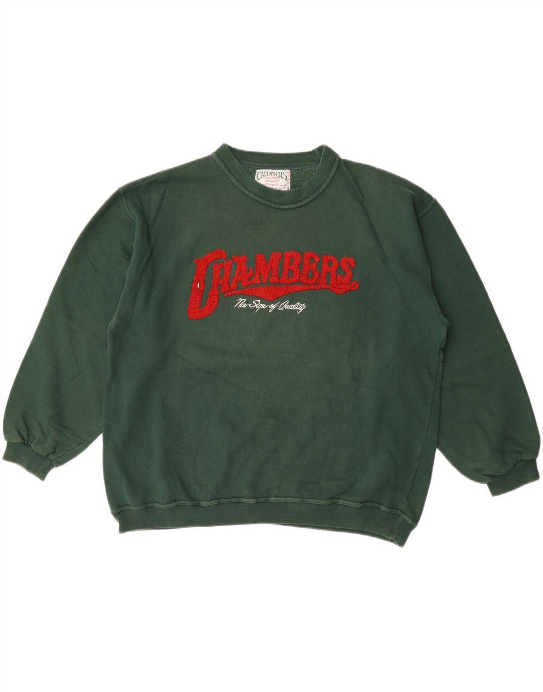 Chambers Mens Graphic Sweatshirt Jumper Large Green Cotton