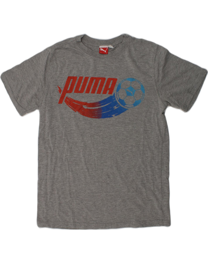 PUMA Boys Graphic T-Shirt Top 9-10 Years Medium Grey Cotton | Vintage Puma | Thrift | Second-Hand Puma | Used Clothing | Messina Hembry 