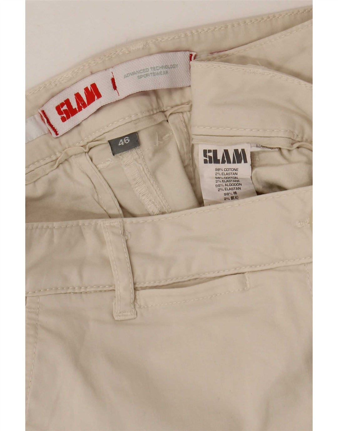 Slam Womens Chino Shorts IT 46 Large W32 Beige Cotton