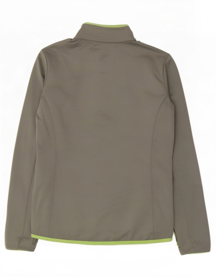 Champion Womens Zip Neck Pullover Tracksuit Top UK 12 Medium Grey Polyester