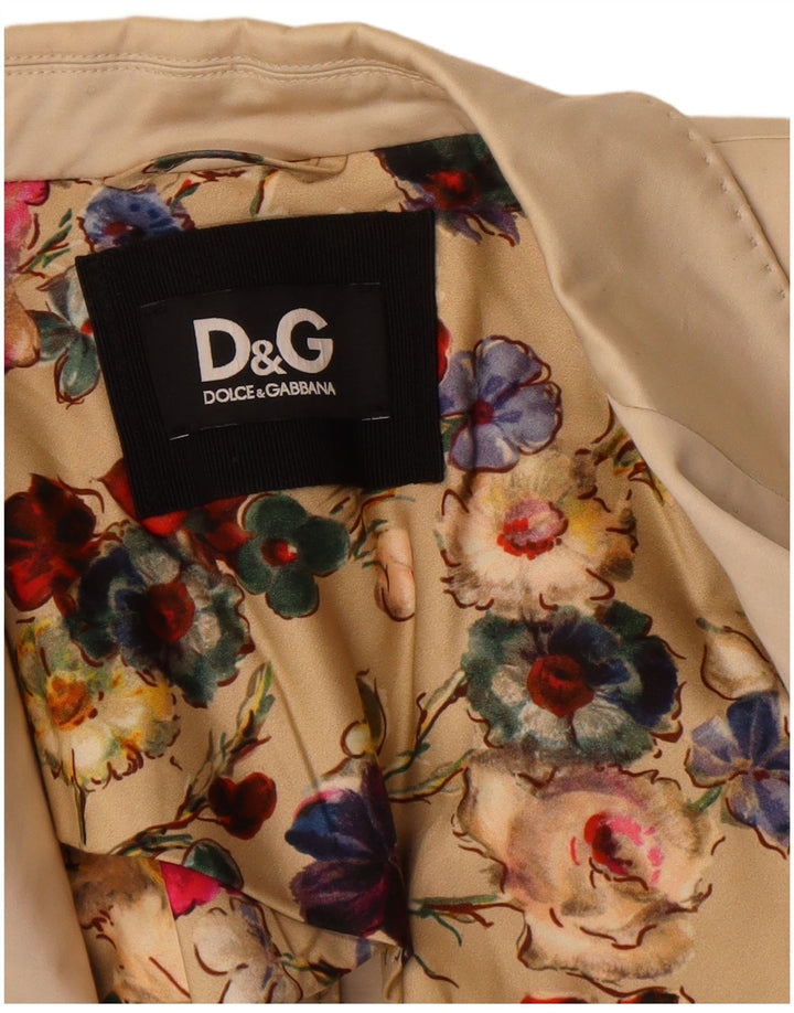 Dolce & Gabbana Womens 2 Button Blazer Jacket IT 46 Large Beige Classic