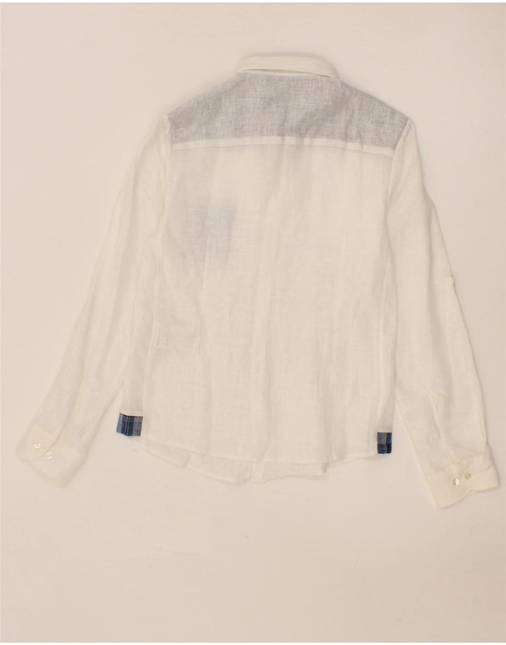 BYBLOS Boys Shirt 9-10 Years White Linen Vintage Byblos and Second-Hand Byblos from Messina Hembry 