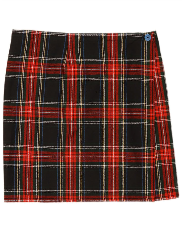 Vintage Womens Wrap Skirt W32 Large Green Check