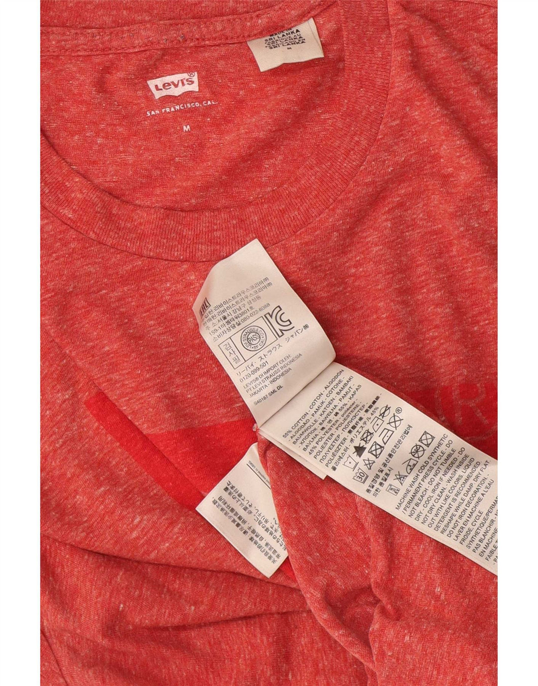 Levi's Mens Graphic T-Shirt Top Medium Red Cotton
