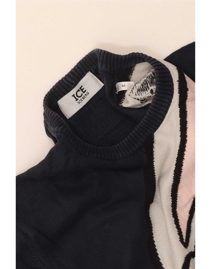 Iceberg Mens Bugs Bunny Graphic Crew Neck Jumper Sweater Medium Navy Blue