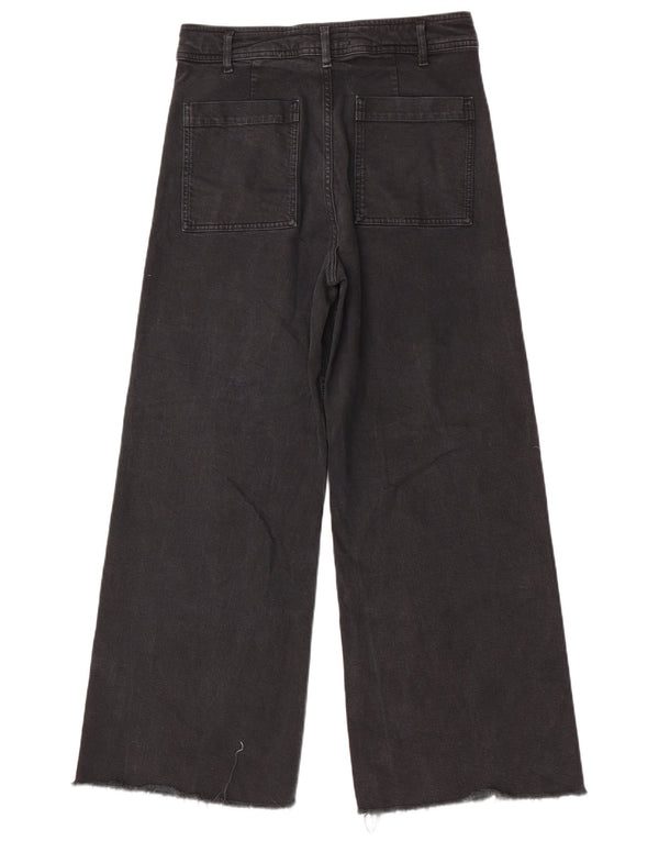 Zara Womens The Marine Straight Wide Leg Jeans EU 42 Large W32 L29 Black