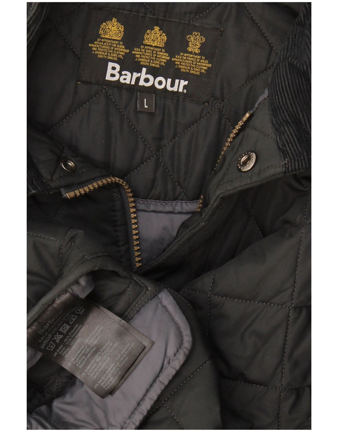 Barbour Mens Quilted Jacket UK 40 Large Black Polyester