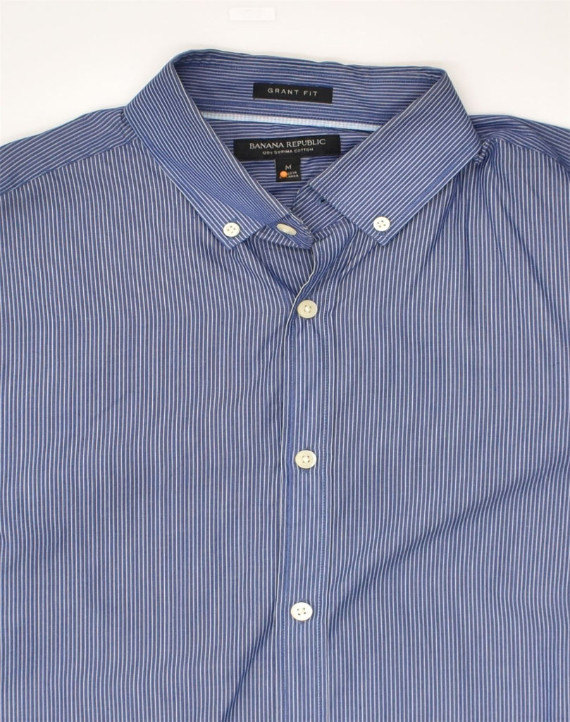 BANANA REPUBLIC Mens Grant Fit Shirt Medium Blue Striped Cotton | Vintage Banana Republic | Thrift | Second-Hand Banana Republic | Used Clothing | Messina Hembry 