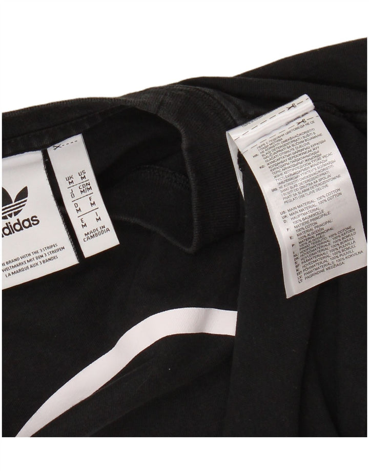 Adidas Mens Graphic T-Shirt Top Medium Black Cotton