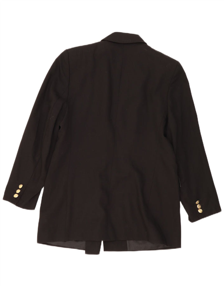 Marks & Spencer Womens Double Breasted Blazer Jacket Size 14 Black New Wool