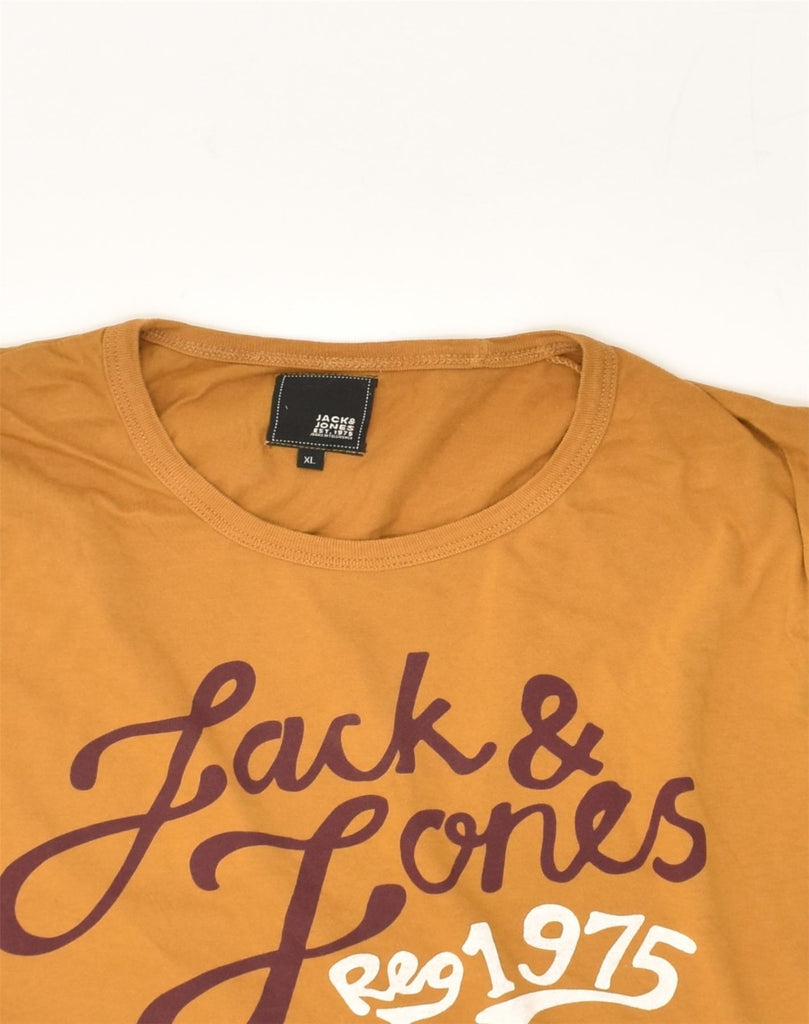 JACK & JONES Mens Graphic T-Shirt Top XL Orange | Vintage Jack & Jones | Thrift | Second-Hand Jack & Jones | Used Clothing | Messina Hembry 