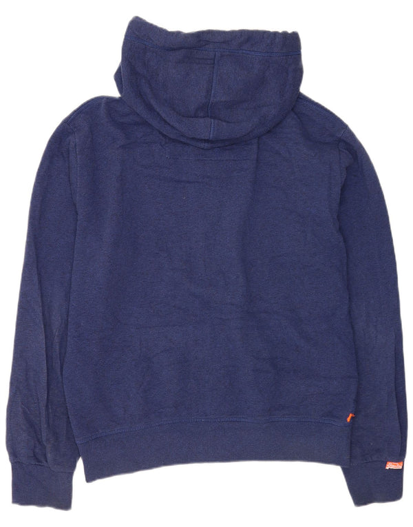 Superdry Mens Zip Hoodie Sweater XL Navy Blue Cotton