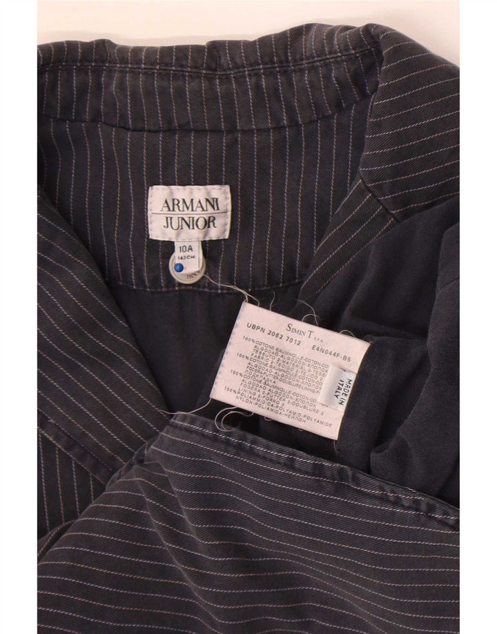 Armani Junior Boys 3 Button Blazer Jacket 9-10 Years Navy Blue Striped