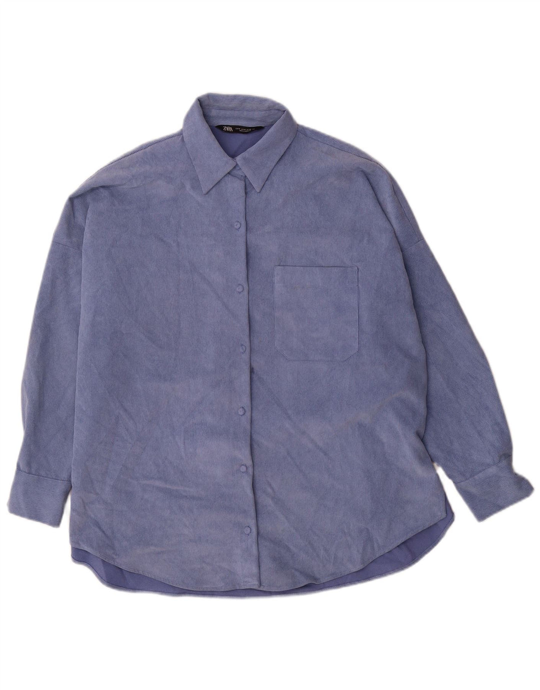 Zara Womens Overshirt Oversized Shirt UK 14 Medium Blue Polyester