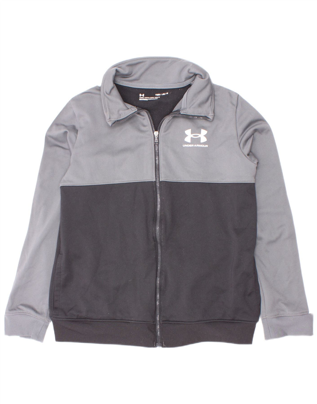Under Armour Boys Tracksuit Top Jacket 9-10 Years Medium Grey Colourblock