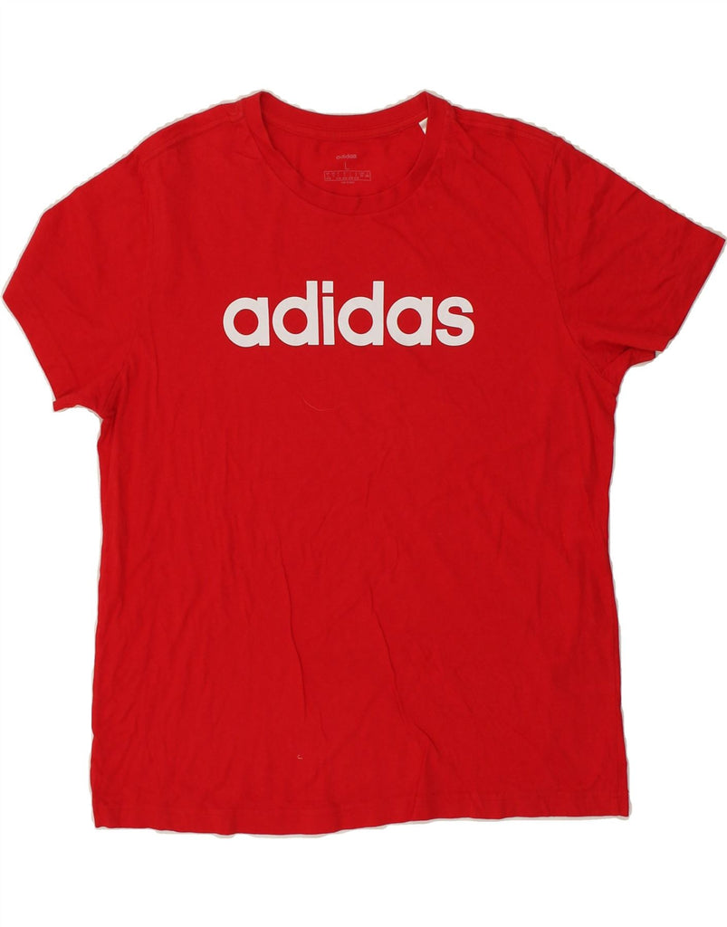 ADIDAS Womens Graphic T-Shirt Top UK 16/18 Large Red Cotton | Vintage Adidas | Thrift | Second-Hand Adidas | Used Clothing | Messina Hembry 