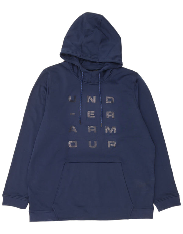 Under Armour Womens Cold Gear Graphic Hoodie Jumper UK 20 2XL Navy Blue