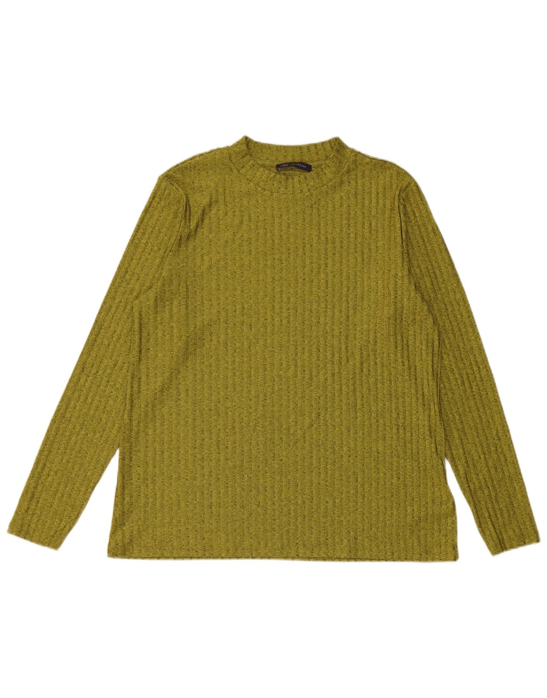 Marks & Spencer Womens Top Long Sleeve UK 16 Large Green Flecked Polyester