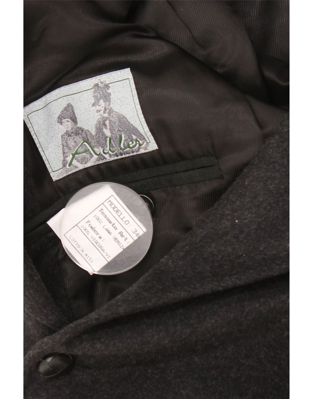 Adler Mens 3 Button Blazer Jacket EU 54 2XL Grey Virgin Wool
