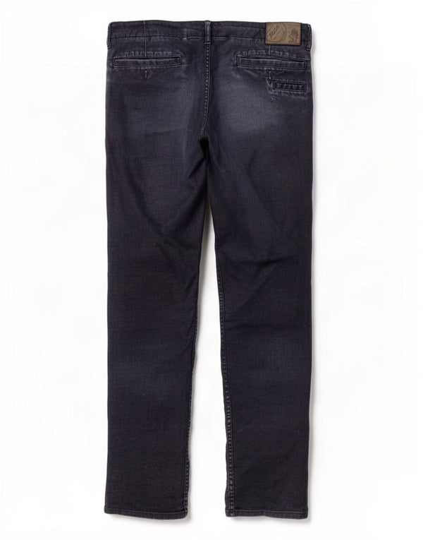 Marlboro Classics Mens Distressed Straight Jeans W36 L32 Navy Blue Cotton