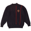 Pringle Mens Turtle Neck Jumper Sweater Large Navy Blue Striped Wool