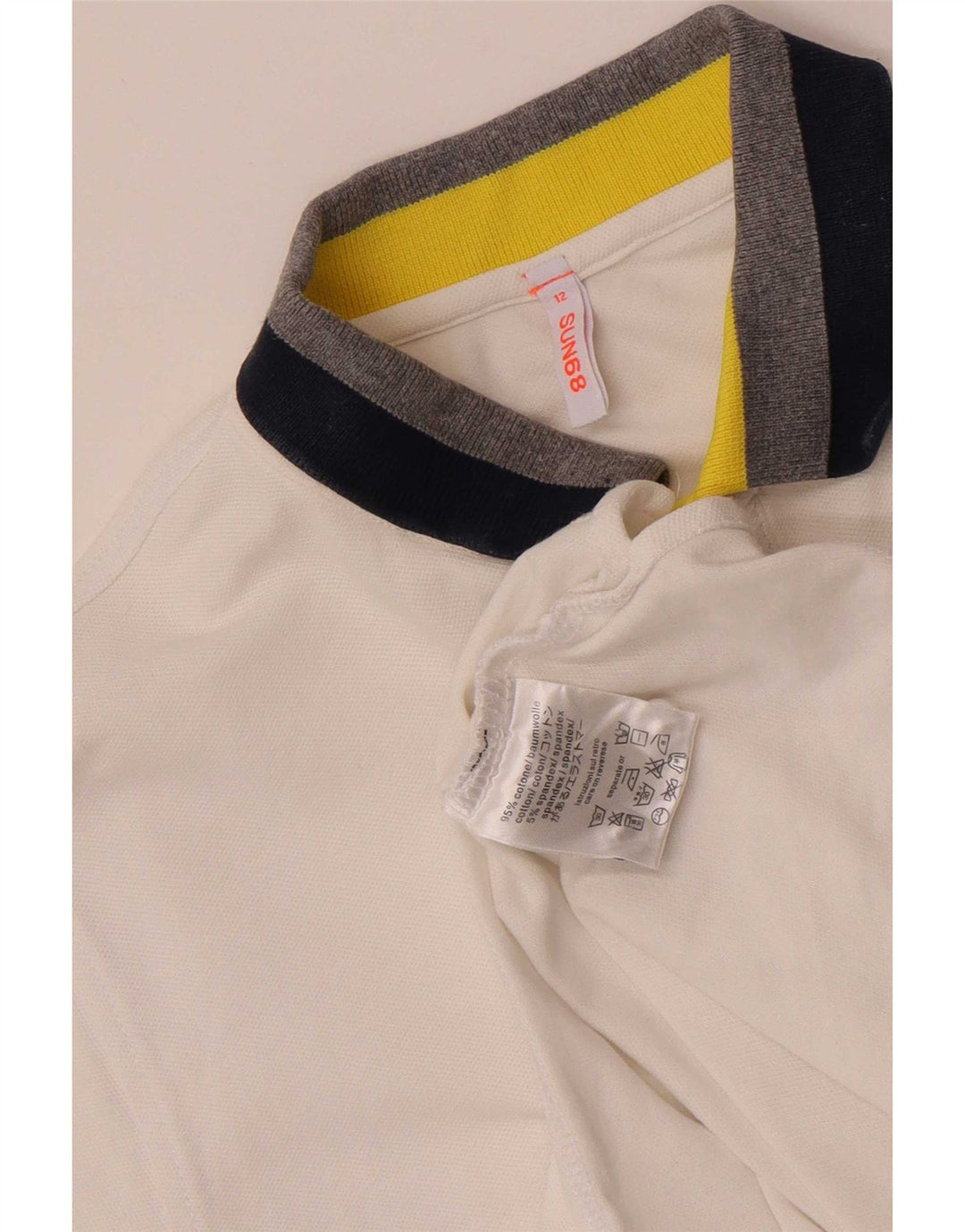 Sun68 Boys Polo Shirt 11-12 Years White Cotton