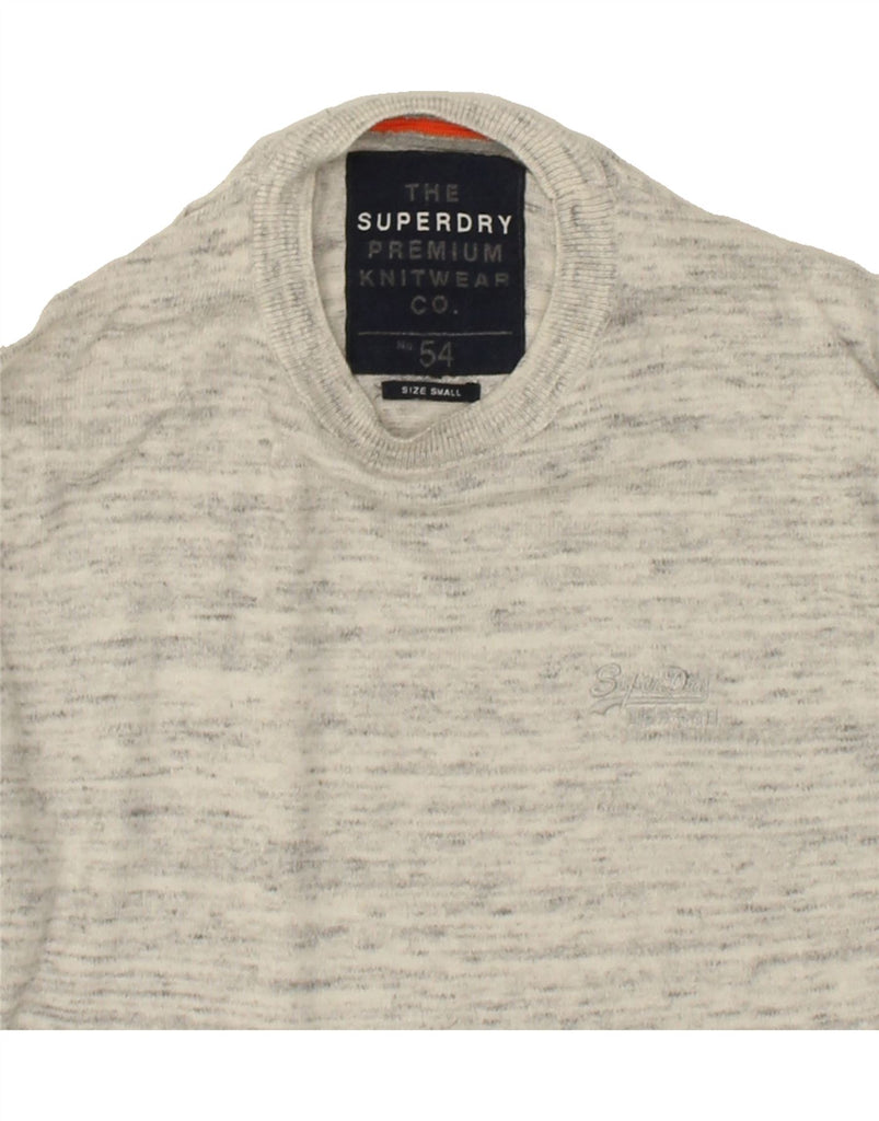 SUPERDRY Mens Crew Neck Jumper Sweater Small Grey Flecked Cotton | Vintage Superdry | Thrift | Second-Hand Superdry | Used Clothing | Messina Hembry 