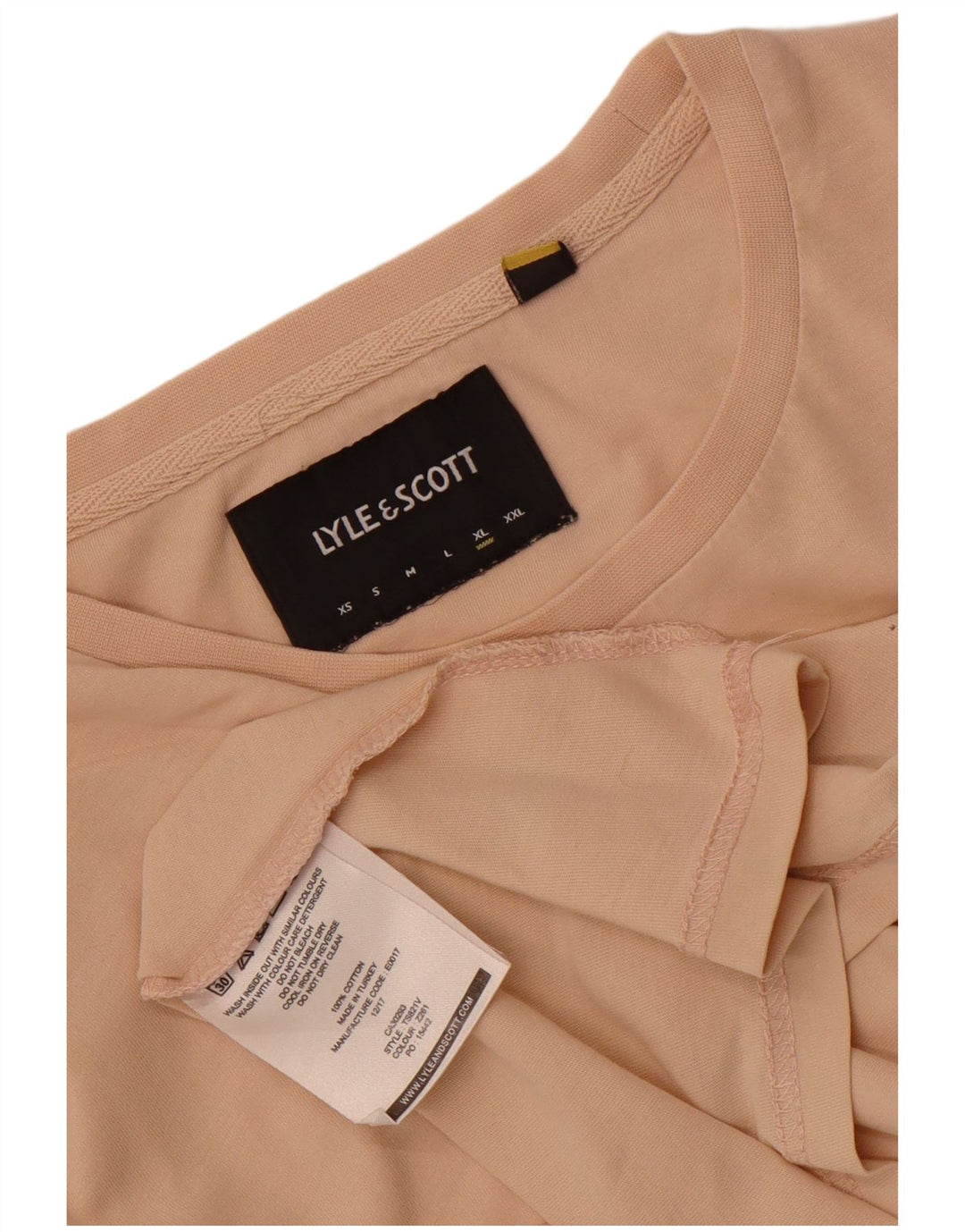 Lyle & Scott Mens T-Shirt Top XL Beige Cotton