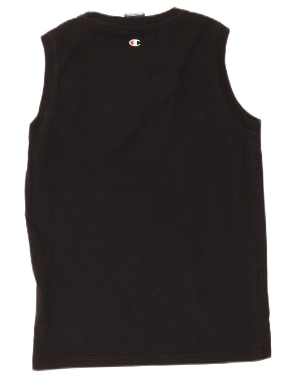 Champion Boys Graphic Vest Top 11-12 Years Large Black Cotton