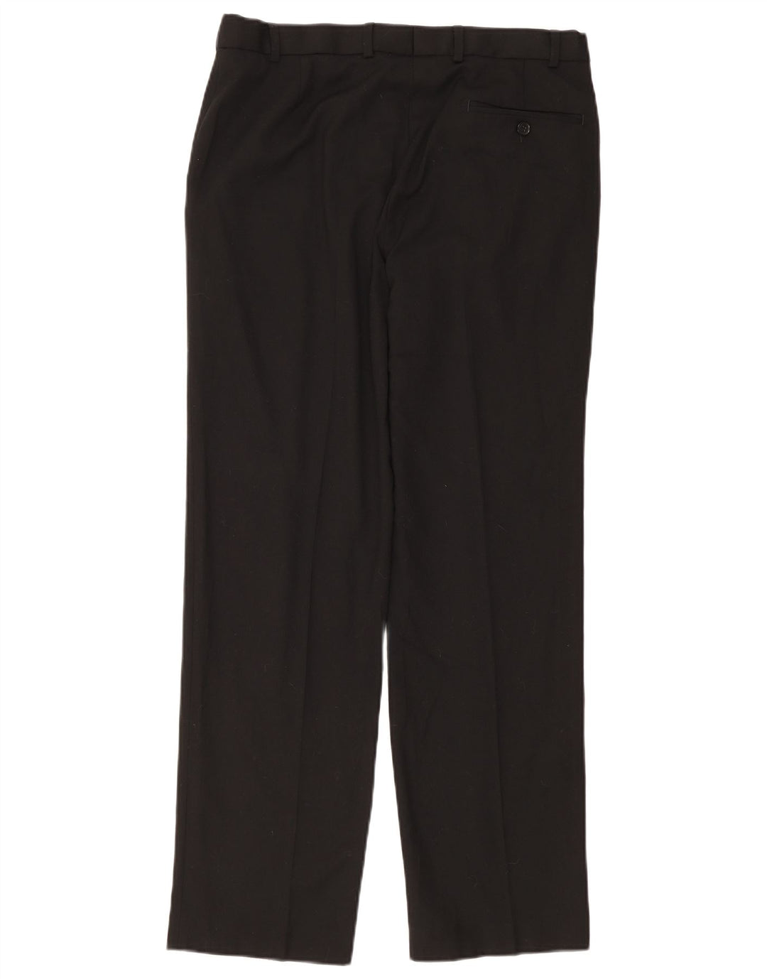 Marks & Spencer Mens Straight Suit Trousers W34 L33 Black Polyester