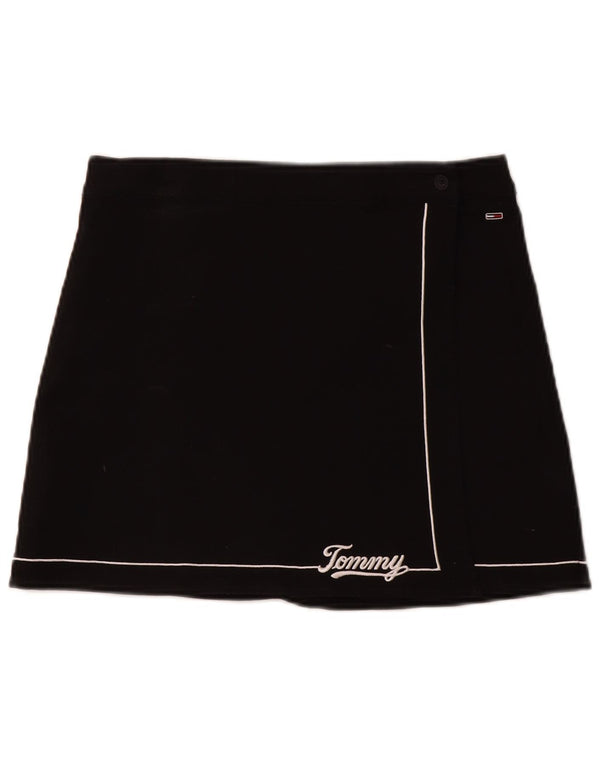 TOMMY HILFIGER Womens Mini Wrap Skirt Medium W28 Black Cotton