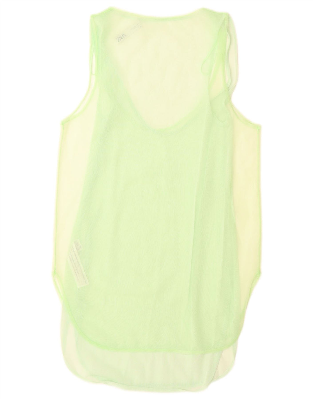 Zara Womens Sleeveless Tunic Top UK 10 Small Green Polyamide